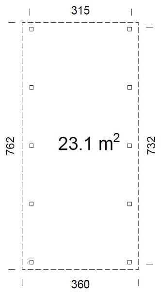 PALMAKO - Carport toit plat en bois Karl 1 voiture - Palmako - 27,4 m² - large