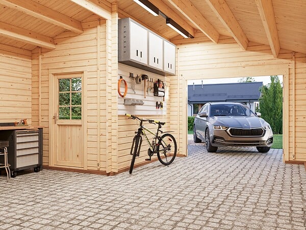 PALMAKO - Garage en bois épicéa Roger - L.564xP.601xH.321cm - large