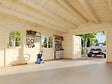 PALMAKO - Garage Roger en bois ép.44 mm avec porte en bois - Palmako - 31,7 m² - vignette