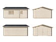 PALMAKO - Garage Roger en bois ép.44 mm avec porte en bois - Palmako - 31,7 m² - vignette