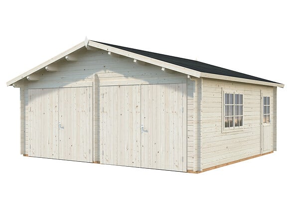 PALMAKO - Garage double en bois 44mm Roger - L629xP565xH310cm - large