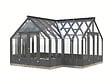PALMAKO - Serre de jardin Emilia en bois autoclave gris - 26,9m² - vignette