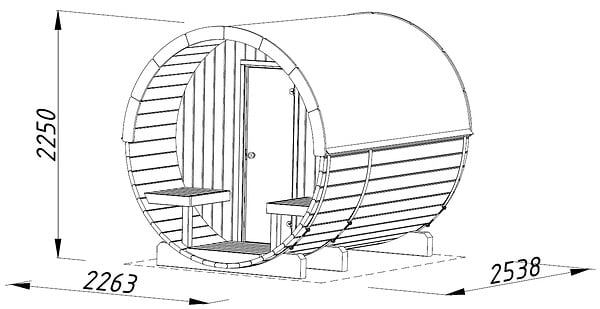 PALMAKO - Sauna extérieur rond en bois Anita 4 places avec poêle - Palmako - 8,6 m² - large