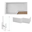 JACOB DELAFON - Baignoire bain douche  Neo 180 x 90 gauche + pare bain + tablier + étagère - vignette