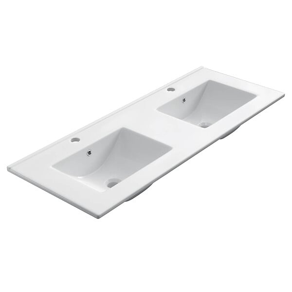 COSYNEO - Meuble de salle de bain 120cm double vasque sans miroir sur pieds avec portes et tiroirs - cambrian (chêne clair) - HARO - large