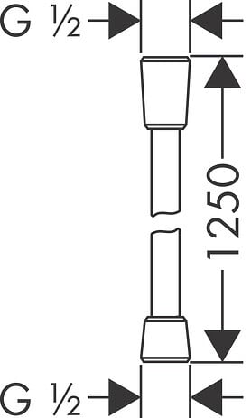 HANSGROHE - Flexible IsiflexB chromé 1250 mm - large