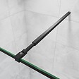 AICA SANITAIRE - AICA paroi de douche noire 120x200cm paroi de douche à l'italienne en 8mm verre anticalcaire avec barre de fixation extensible 73-120cm en carré - vignette