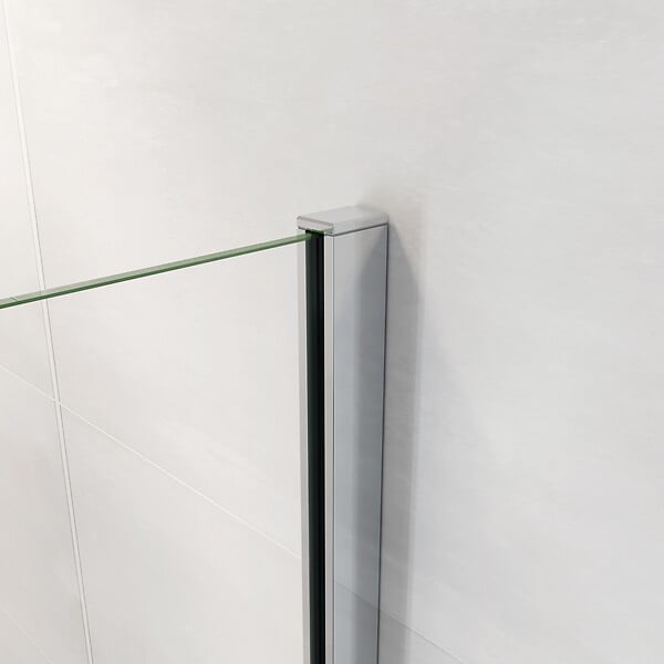 AICA SANITAIRE - AICA paroi de douche à l'italienne 100x190cm en 6mm verre avec bandes horizontales sérigraphiées, livré avec barre de fixation extensible 70-120cm en cylindrique - large