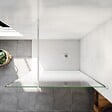 AICA SANITAIRE - AICA paroi de douche à l'italienne 90x200cm Modèle Brume, avec barre de stabilisation 90cm en carré Paroi latérale fixe en 8mm verre de sécurité - vignette