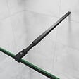 AICA SANITAIRE - AICA paroi de douche noire 80x200cm paroi de douche à l'italienne en 8mm verre anticalcaire avec barre de fixation extensible 73-120cm en carré - vignette