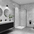 AICA SANITAIRE - AICA paroi de douche à l'italienne  50x200cm avec une barre de fixation, paroi de douche pivotante 45x200cm, verre 8mm securit anticalcaire - vignette