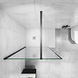 AICA SANITAIRE - AICA paroi de douche noire 100x200cm paroi de douche à l'italienne en 8mm verre anticalcaire avec barre de stabilisation 140cm - vignette