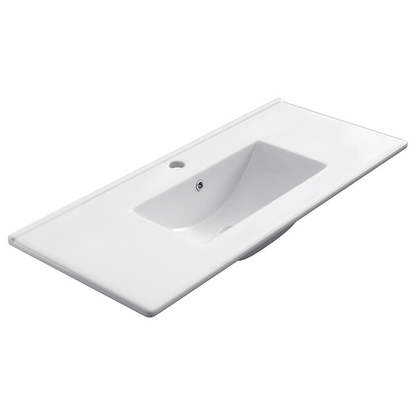 COSYNEO - Meuble de salle de bain 100cm simple vasque - 3 tiroirs - madera miel (bois clair) - MATA - large