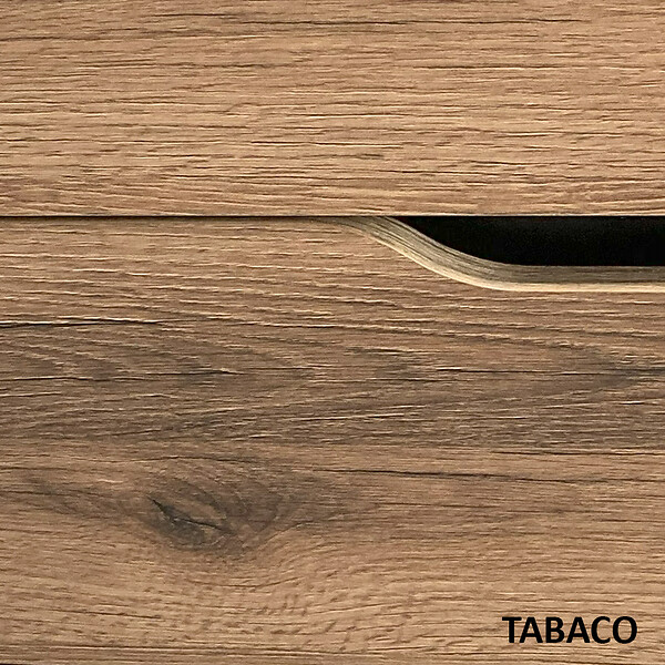 COSYNEO - Meuble de salle de bain 90cm simple vasque - 2 tiroirs - sans miroir - tabacco (chêne foncé) - LUNA - large