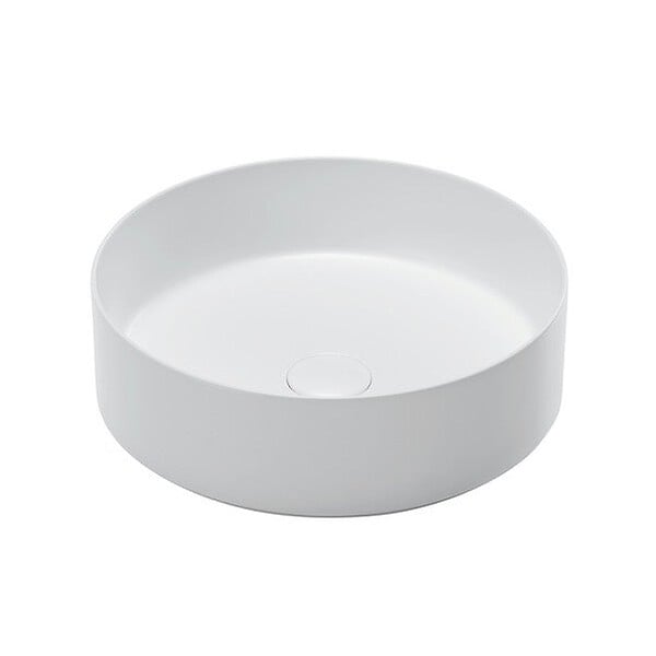 STANO - Vasque à poser ronde en céramique MENDOZA 6 coloris Ø36 cm Blanc mat - large