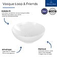 VILLEROY ET BOCH - Vasque 38 x 38 ronde à poser  Loop & Friends non meulé stone white avec trop plein - vignette