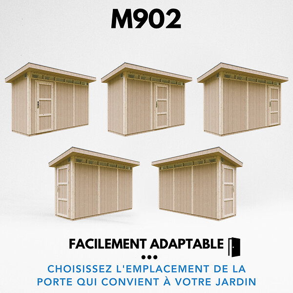 TIMBELA - Abri de Jardin Qualité Premium 4m² - L161xL412cm - Kit tout compris avec sol, tuiles bitumineuses, set de peinture-Construction de Panneaux LP SmartSide- Cabane de Jardin Timbela M902 TUNDRA GREY - large