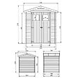 TIMBELA - Abri de jardin en bois AVEC SOL TRAITÉ - Stockage extérieur I216xL206xH218 cm/ 3.53 m2 Petit abri à outils, Local à vélos -  M343+M343G - vignette