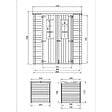 TIMBELA - Abri de jardin en bois AVEC SOL TRAITÉ - Stockage extérieur l204xL204xH200 cm/3.53 m2- Petit abri à outils, Local à vélos - TIMBELA M309C+M309G - vignette