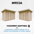 TIMBELA - Abri de Jardin Qualité Premium 4m² - L161xL412cm - Kit tout compris avec sol, tuiles bitumineuses, set de peinture-Construction de Panneaux LP Smartside- Cabane de Jardin Timbela M902A TUNDRA GREY - vignette