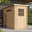 TIMBELA - Abri de jardin en bois - H198 x l239 x L144 cm / 2.63 m2 AVEC SOL TRAITÉ - M306+M306G - vignette