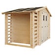 TIMBELA - Abri de jardin en bois et range bûches AVEC SOL TRAITÉ I206xL328xH218 cm/ 5,41 m2 - M391+M391G - vignette