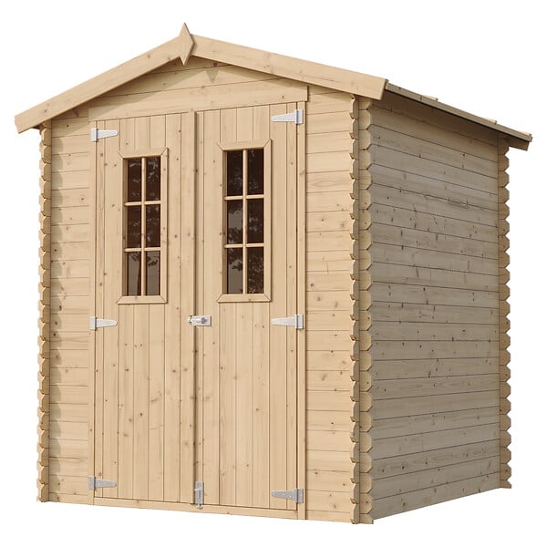 TIMBELA - Abri de jardin en bois AVEC SOL TRAITÉ - Stockage extérieur I186xL196xH218 cm/ 2,82 m2 - TIMBELA M320C+M320G - large