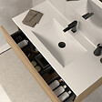 COSYNEO - Meuble de salle de bain 80cm simple vasque - 2 tiroirs - madera miel (bois clair) - LUNA - vignette