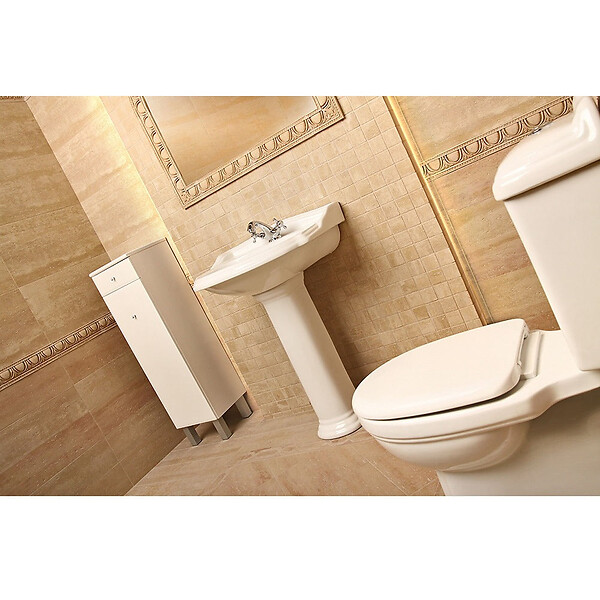 KERRA - Lavabo rétro sur colonne ABERY 58 cm en céramique - large