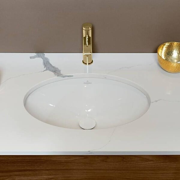 VILLEROY ET BOCH - Vasque EVANA à encastrer par dessous - Dimensions: 500 x 350 x 200 mmm - Coloris : blanc brillant - large