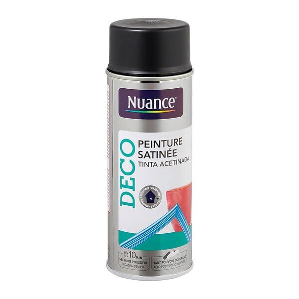 NUANCE - Peinture aerosol - Noir - Satin - 400ml - large