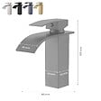 SANIVERRE - TIBRE Robinet mitigeur bec plat en cascade noir chromé - salle de bain - vignette