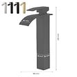 SANIVERRE - TIBRE XL Robinet mitigeur bec haut en cascade noir chromé - salle de bain - vignette