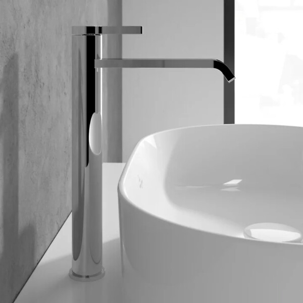VILLEROY ET BOCH - Mitigeur lavabo surélevé  Dawn sans tirette Chrome - large