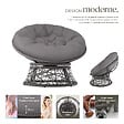 TECTAKE - Fauteuil papasan en rotin Gargano rotatif gris - vignette