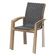 HESPERIDE - Fauteuil de jardin empilable "Axant" gris poivre & honey aluminium et texaline - vignette