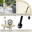 TECTAKE - Ensemble table et chaises de jardin Santana beige - vignette