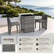 TECTAKE - Salon de jardin HAMBOURG 2 places en aluminium gris - vignette