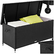 TECTAKE - Coffre de jardin KIRUNA en rotin synthétique 121 x 56 x 60cm 270 L noir - vignette