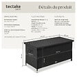 TECTAKE - Coffre de jardin KIRUNA en rotin synthétique 121 x 56 x 60cm 270 L noir - vignette