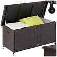 TECTAKE - Coffre de jardin KIRUNA en rotin synthétique 121 x 56 x 60cm 270 L marron - vignette