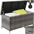 TECTAKE - Coffre de jardin KIRUNA en rotin synthétique 121 x 56 x 60cm 270 L gris - vignette