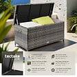 TECTAKE - Coffre de jardin KIRUNA en rotin synthétique 121 x 56 x 60cm 270 L gris - vignette