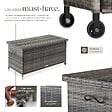 TECTAKE - Coffre de jardin KIRUNA en rotin synthétique 121 x 56 x 60cm 270 L gris - vignette