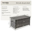 TECTAKE - Coffre de jardin KIRUNA en rotin synthétique 121 x 56 x 60cm 270 L gris - vignette