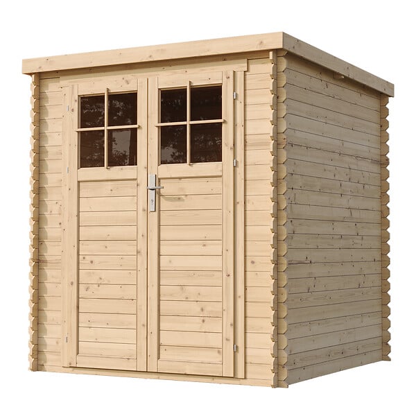TIMBELA - Abri de jardin en bois - porte verrouillable de haute qualité - H200 x l204 x L204 cm / 3,53 m2 - M309F - large