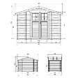 TIMBELA - Abri de jardin en bois et range bûches extérieur AVEC SOL TRAITÉ - extérieur I206xL328xH218 cm/ 3,53 + 0,97+0,97 m2 - TIMBELA M391F+M391G - vignette