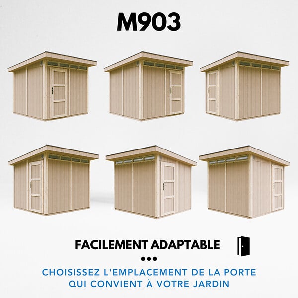 TIMBELA - Abri de Jardin Qualité Premium 6m² - L294xL279cm - Kit tout compris avec sol, tuiles bitumineuses, set de peinture-Construction de Panneaux LP Smartside- Cabane de Jardin Timbela M903 HARVEST HONEY - large