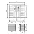 TIMBELA - Abri de jardin en bois AVEC SOL TRAITÉ - Stockage extérieur l239xL142xH200cm/2.63 m2 - Petit abri à outils, Local à vélos - M310C+M310G - vignette