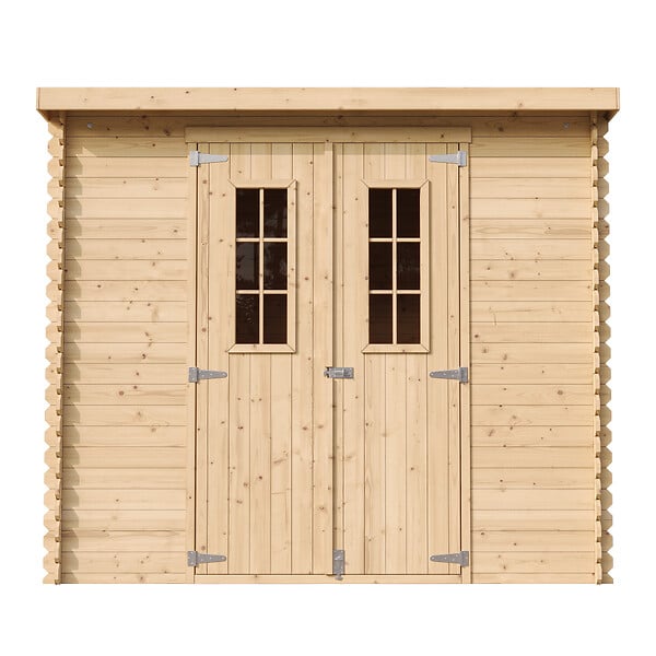 TIMBELA - Abri de jardin en bois AVEC SOL TRAITÉ - Stockage extérieur l239xL142xH200cm/2.63 m2 - Petit abri à outils, Local à vélos - M310C+M310G - large